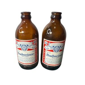 Budweiser Stubby 341ml Empty Vintage Beer Bottle